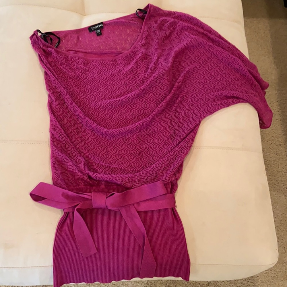 Pretty Bebe One Shoulder Top with Tank and Belt